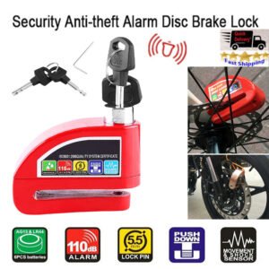 Motorcycle Lock Durable E Scooter Lock Waterproof Anti Motorcycle Theft with 2 Sets of Keys and Memory Cord Rose Red motoboy Disc Brake Lock Anti-Theft Alloy Material 